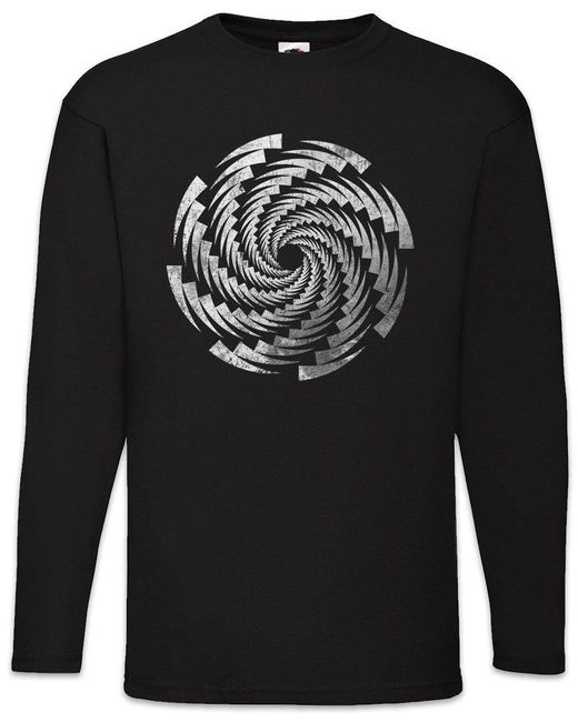 Urban Backwoods Langarmshirt Spiral Rotator Langarm T-Shirt Magic Kreisel Spirale Hypnose (1-tlg) in Black für Herren