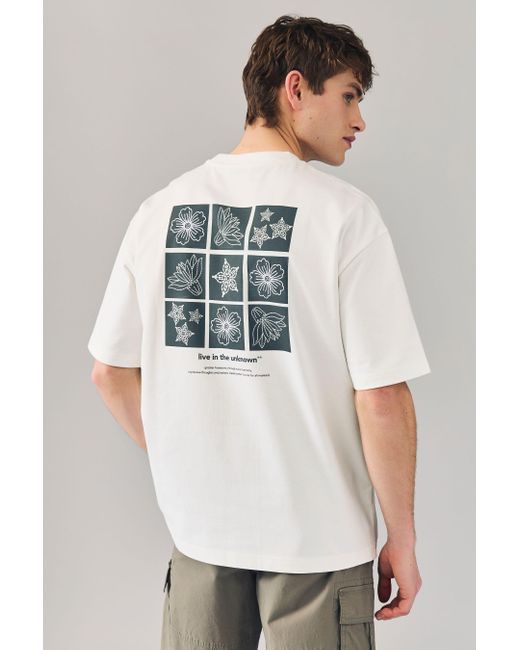 Next Relaxed Fit T-Shirt mit Grafik-Print aus Baumwolle (1-tlg) in White für Herren