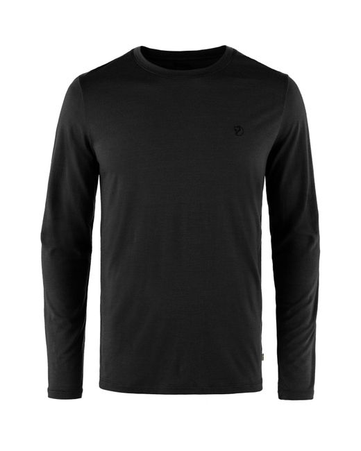 Fjallraven T-Shirt Abisko Wool LS M 550 Black für Herren