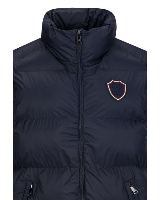19V69 Italia by Versace JOEL FLAG Modische Steppweste mit gesticktem Logo Abzeichen, Blau, Regular Fit in Blue für Herren