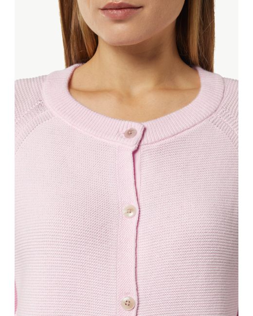 comma casual identity Pink Kurze Strickjacke mit Raglanärmeln