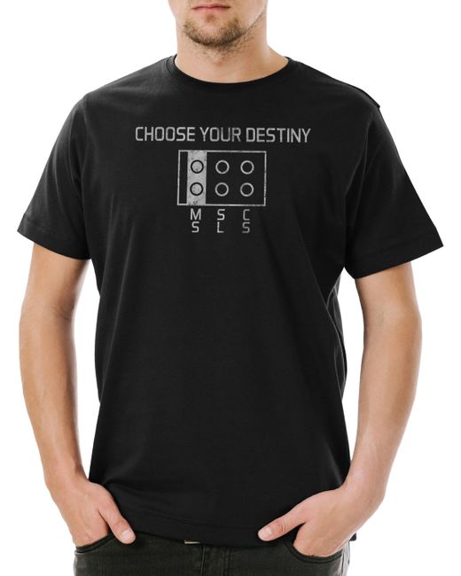 Urban Backwoods Print- Choose Your Destiny T-Shirt Plug Nerd Geek MSC SLS Computer in Black für Herren