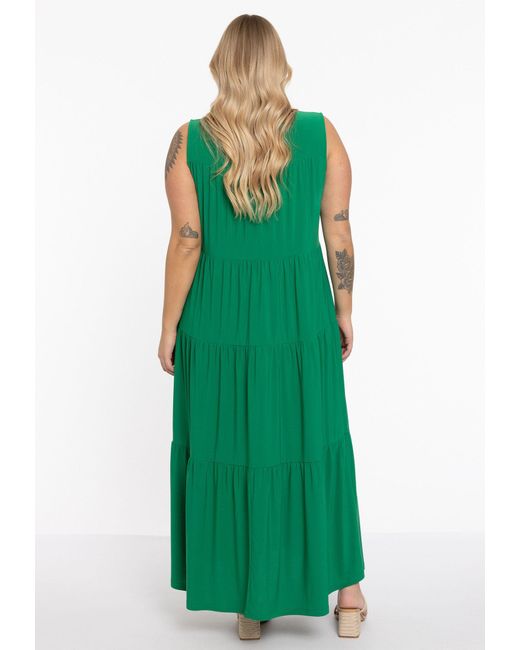 Yoek Green A-Linien-Kleid Große Größen