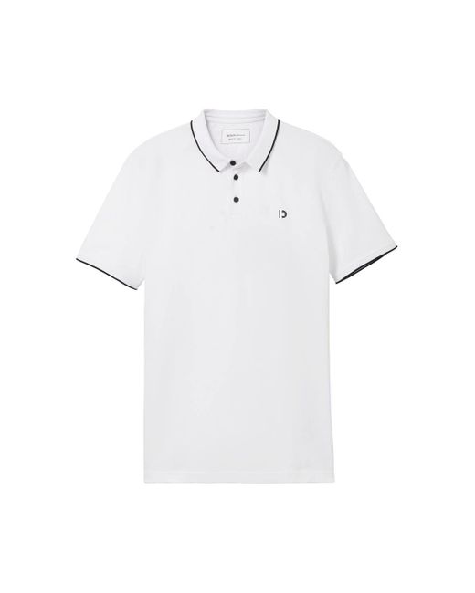 Tom Tailor T-Shirt polo with tipping in White für Herren