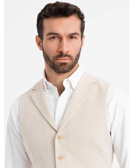 Ombre Anzugweste weste mit Elastan und Revers in White für Herren