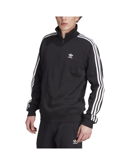 Adidas Originals Sweatshirt Adicolor Classics 3-Stripes Half Zip Sweater in Black für Herren