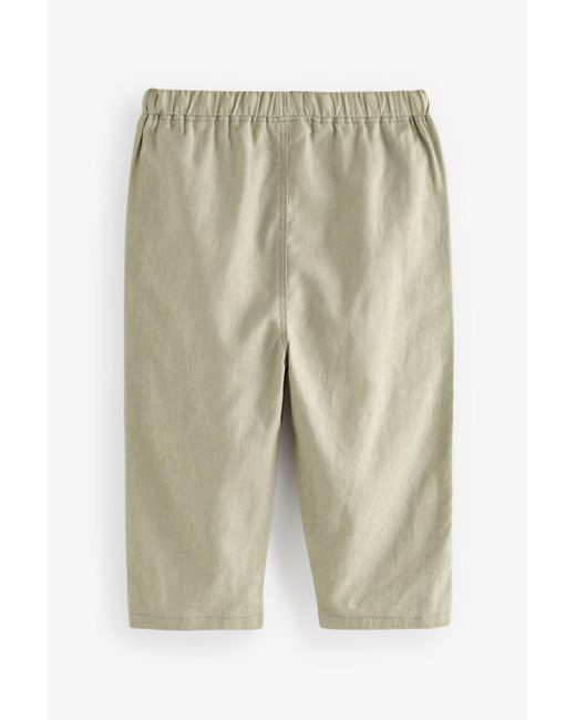 Next Palazzohose Hose Leinengemisch mit weitem Bein und Gummibund (1-tlg) in Green für Herren