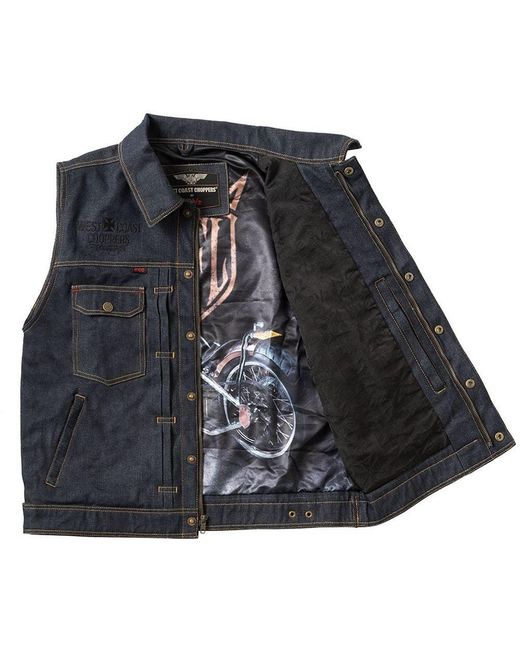 West Coast Choppers Sweatweste Collab 131/2 Riding Vest in Blue für Herren