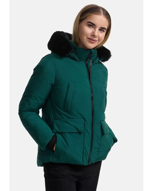 Marikoo Green Winterjacke Morinaa mit großer Kapuze