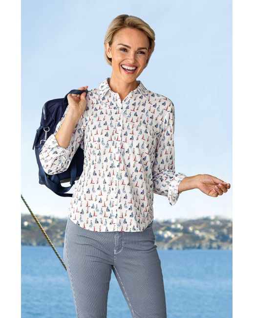 COMPASS Blue Langarmbluse