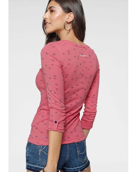 Kangaroos Langarmshirt mit süßem Pünktchen, Vogel Anker | Pink DE Allover-Print und in Lyst