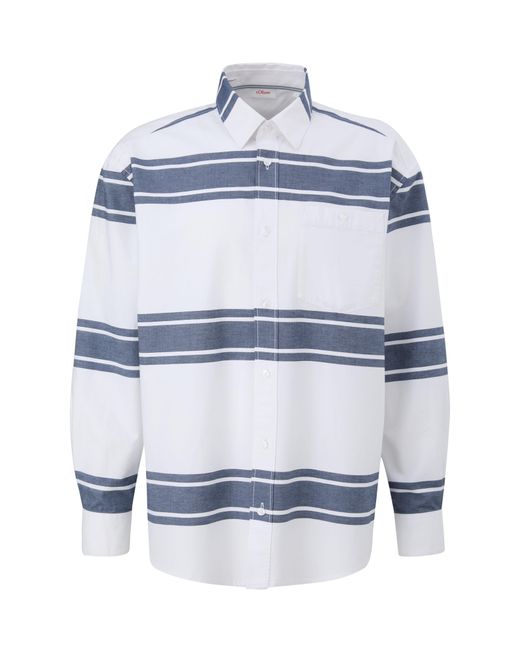 S.oliver Langarmhemd Relaxed: Hemd aus reiner Baumwolle in Gray für Herren