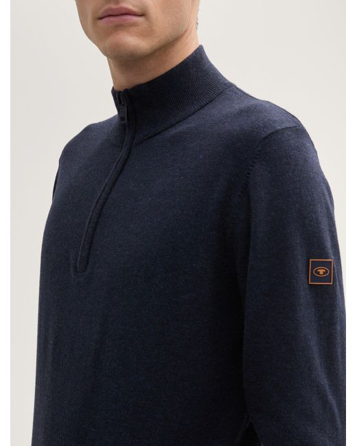 Tom Tailor Troyer Strickpullover in Blue für Herren