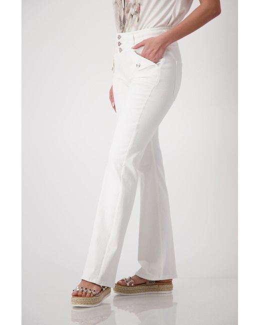 Monari White 5-Pocket-Jeans Hose