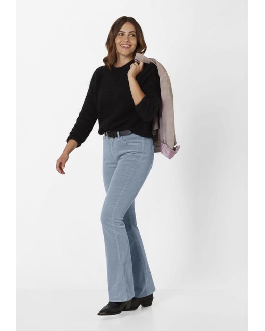 Paddock's Blue Stoffhose JANE Slim-Fit Cordhose mit Bootcut und Stretch