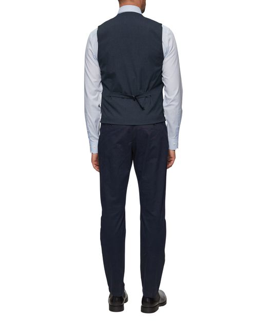 S.oliver .Oliver BLACK LABEL s.O PURE: Anzugweste aus Viskosestretch in Blue für Herren