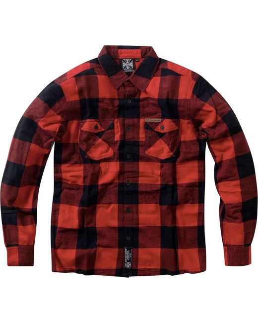West Coast Choppers Langarmhemd Rigid Flannel in Red für Herren