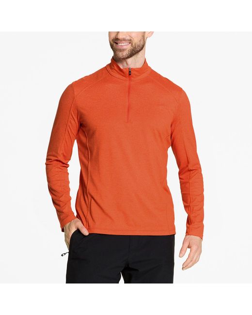 Ziener Stehkragenpullover Midlayer Jelano Man mit halbem Reißverschluss in Orange für Herren