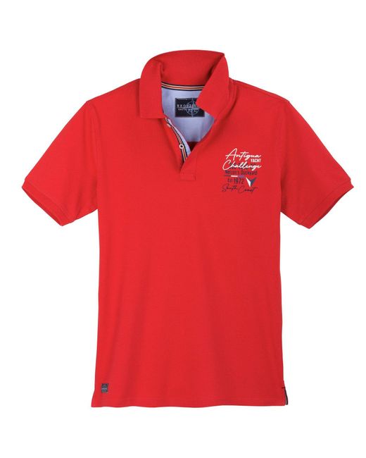 Redfield Poloshirt von in Übergrößen, rot in Red für Herren