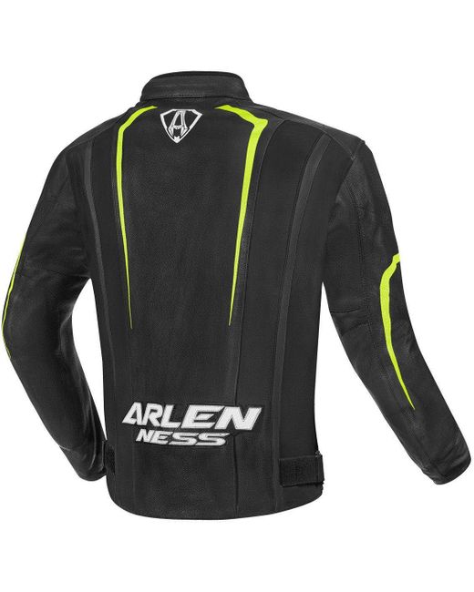Arlen Ness Motorradjacke Motegi Motorrad Lederjacke herausnehmbares Innenfutter in Green für Herren