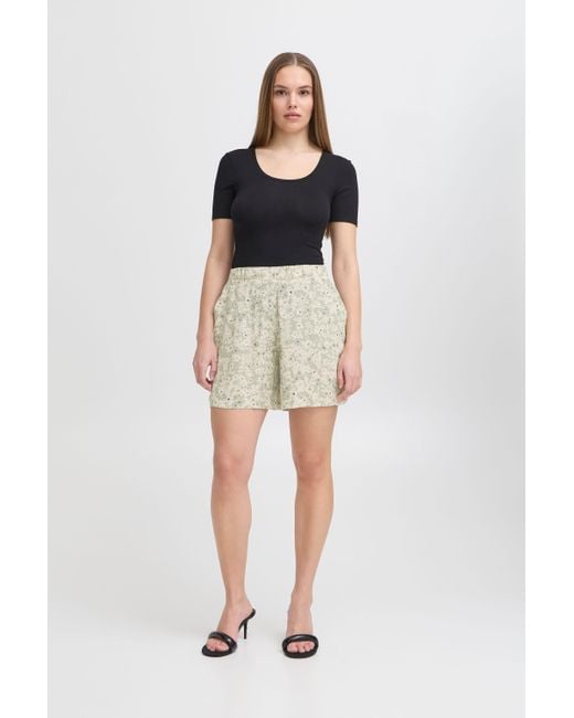 Ichi Natural IHMARRAKECH Lockere gemusterte Shorts