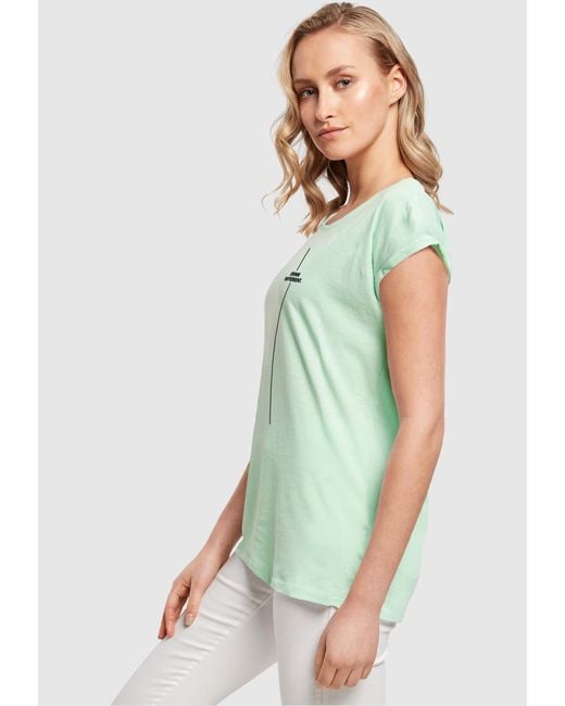 Ladies in T-Shirt Different | Lyst Tee DE Merchcode Think Extended Shoulder (1-tlg) Grün