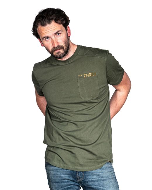 Zhrill T-Shirt SANDRO Olive (0-tlg) in Green für Herren