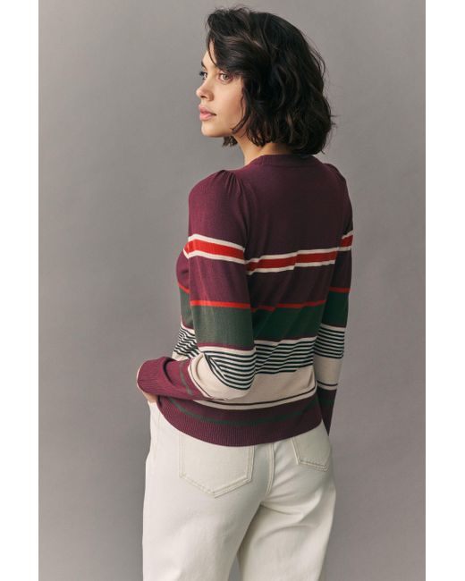 Next Red Rundhalspullover Langärmliger Pullover mit Rundhalsausschnitt (1-tlg)