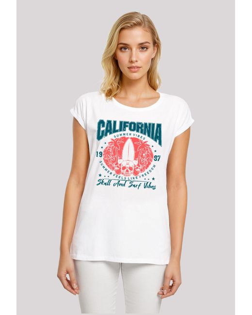 F4NT4STIC White Shirt California skull summer vibes Premium Qualität