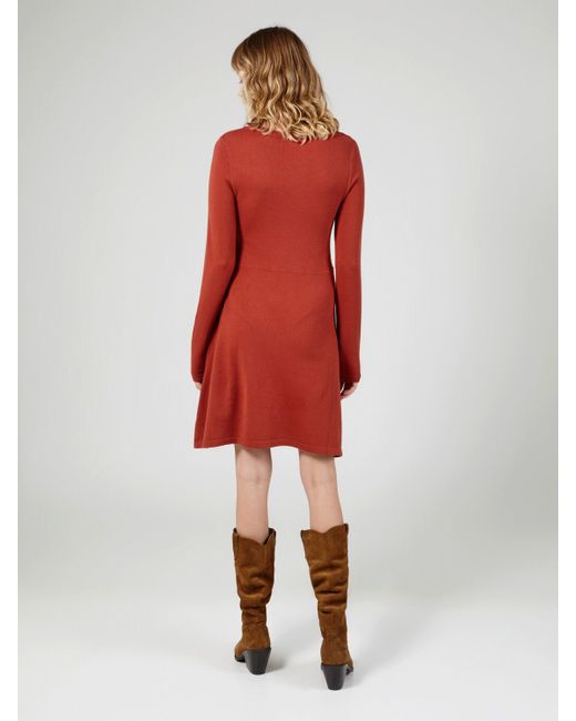 Vila Red Midikleid (1-tlg) Plain/ohne Details