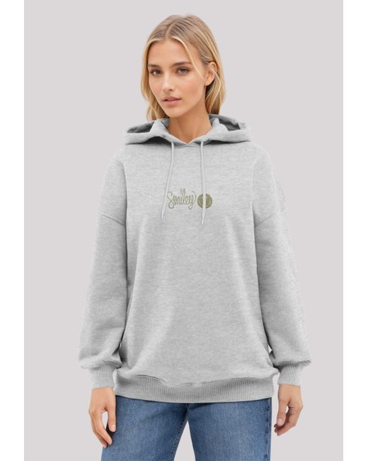 F4NT4STIC Gray Kapuzenpullover SMILEY green Premium Qualität