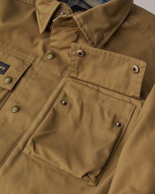 Belstaff Motorradjacke Mansion Motorrad Hemd reißverschluss in Brown für Herren