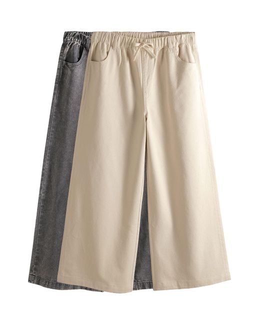 The Set Natural Schlupfjeans Jeans mit weitem Bein, 2er-Pack (2-tlg)