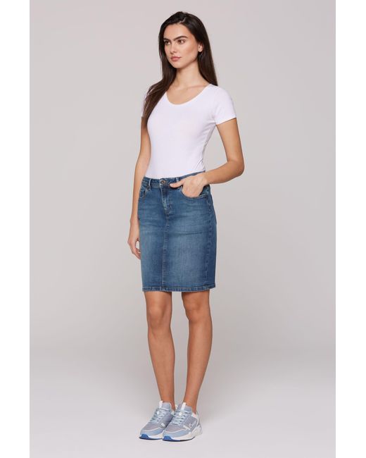 SOCCX Blue Jeansrock mit Gehschlitz