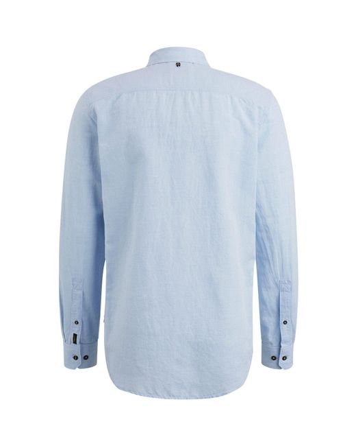 PME LEGEND Langarmhemd Long Sleeve Shirt Ctn Linen in Blue für Herren