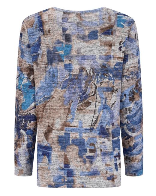 Hajo Blue Blusenshirt Strickshirt Soft-Touch