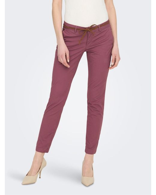 ONLY Red Chinohose ONLEVELYN REG ANKLE CHINO PANT PNT NOOS