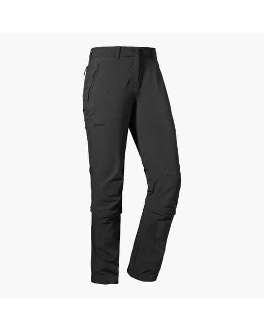Schoeffel Black Trekkinghose Pants Engadin1 Zip Off ASPHALT