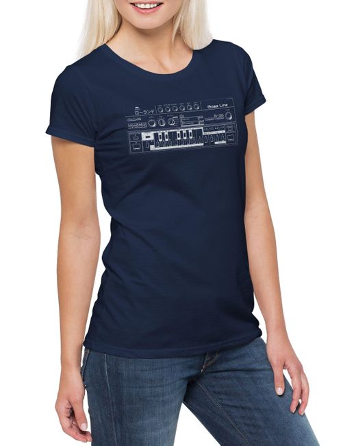 Urban Backwoods Blue Print- Synthesizer 303 T-Shirt Acid Techno Electro Audio LFO Waves