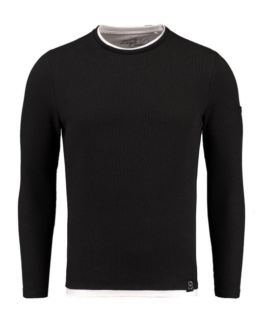 Key Largo Sweatshirt MSW STEFANO round in Black für Herren