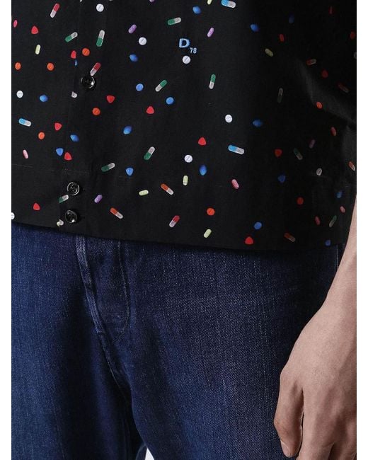 DIESEL Kurzarmhemd S-Art Printed CAMICIA Hemd in Black für Herren