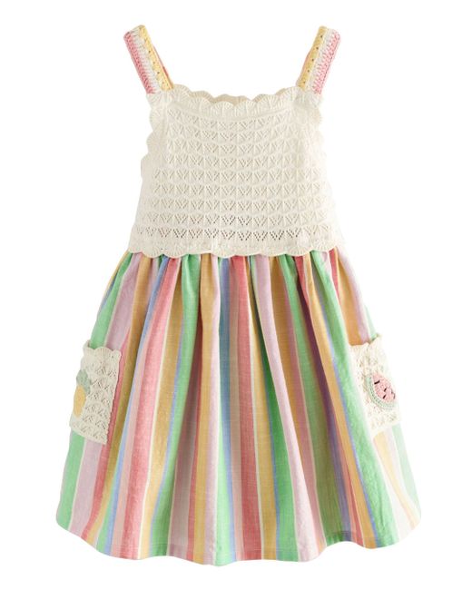 Next White Strickkleid Kleid "Regenbogen" (1-tlg)