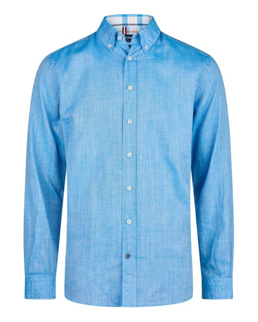 Hechter Paris Langarmhemd Regular Fit in Blue für Herren