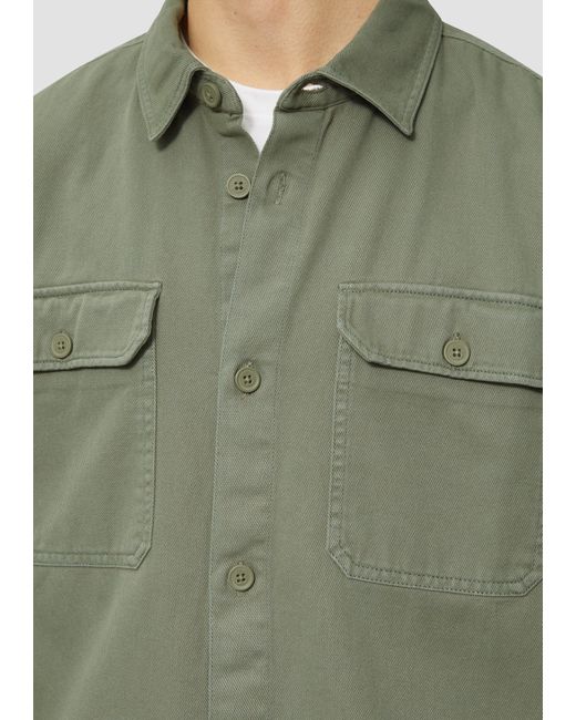 QS Langarmhemd Overshirt aus gewaschenem Twill Waschung in Green für Herren