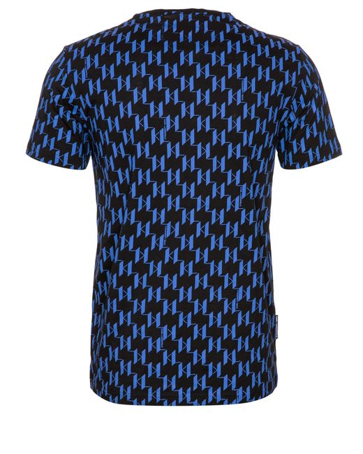 Karl Lagerfeld T-Shirt mit Allover-Print (1-tlg) in Blue für Herren