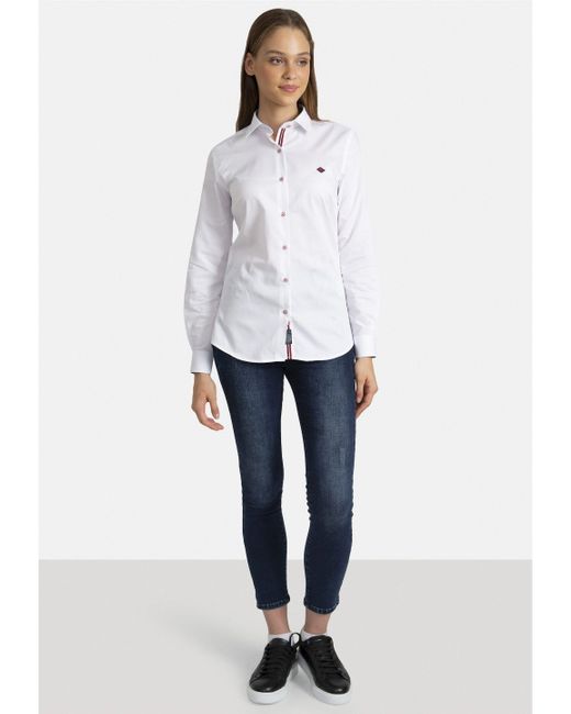 Sir Raymond Tailor White Klassische Bluse Macenta (1-tlg) in klassischem Design
