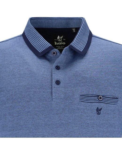 Hajo Sweatshirt -Poloshirt Uni in Blue für Herren