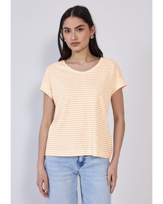 STREET ONE STUDIO Blue Rundhalsshirt mit Rundhalsausschnitt