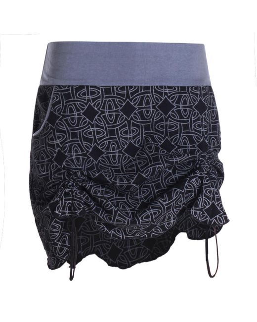 Vishes Blue Minirock Mini-Rock Baumwolle geometrisch elastischer Bund