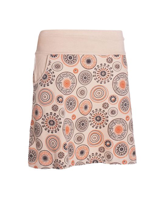 Vishes Pink Minirock Baumwolle Mandala-Muster extra breiter Bund